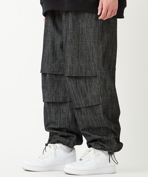 SIDEWAY STANCE（サイドウェイスタンス）の「【SIDEWAY STANCE】スラブ デニム ワイドパンツ（デニムパンツ・メンズ・ブラック/ブラック系その他/インディゴブルー/ブルー系その他・MEDIUM/LARGE）」の5枚目の写真