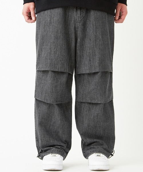 SIDEWAY STANCE（サイドウェイスタンス）の「【SIDEWAY STANCE】スラブ デニム ワイドパンツ（デニムパンツ・メンズ・ブラック/ブラック系その他/インディゴブルー/ブルー系その他・MEDIUM/LARGE）」の10枚目の写真