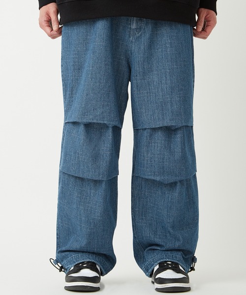 SIDEWAY STANCE（サイドウェイスタンス）の「【SIDEWAY STANCE】スラブ デニム ワイドパンツ（デニムパンツ・メンズ・ブラック/ブラック系その他/インディゴブルー/ブルー系その他・MEDIUM/LARGE）」の18枚目の写真