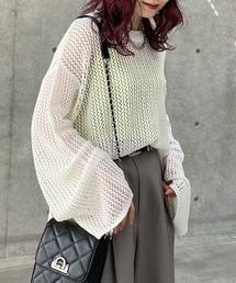 PAGEBOY | レーシーメッシュニットプルオーバー(ニット/セーター)