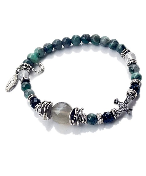 【セール】【 NOLITA / ノリータ 】ロックタイプ エメラルド カットオニキス 水晶 グレームーンストーン 天然石 ブレスレット（ブレスレット）｜NOLITA LABORATORY（ノリータラボラトリー）