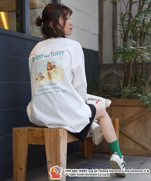 【新品タグ付き】fiction tokyo　ジェリープリントロンT プリントロングTシャツ THIS IS OUR CLOUDY ブラック