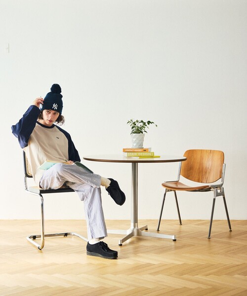 TOWNCRAFT（タウンクラフト）の「TOWN CRAFT/タウンクラフト 別注 ワンポイントロゴ ラグラン切り替えロングスリーブTシャツ/ロンT/9分袖（Tシャツ/カットソー・メンズ・ブラック/イエロー/オリーブ/ネイビー・LARGE/MEDIUM）」の5枚目の写真