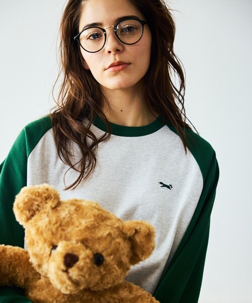 TOWNCRAFT（タウンクラフト）の「TOWN CRAFT/タウンクラフト 別注 ワンポイントロゴ ラグラン切り替えロングスリーブTシャツ/ロンT/9分袖（Tシャツ/カットソー・メンズ・ブラック/イエロー/オリーブ/ネイビー・LARGE/MEDIUM）」の14枚目の写真