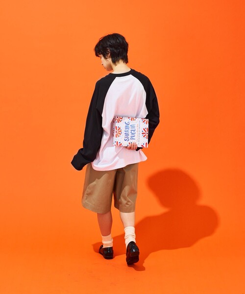 TOWNCRAFT（タウンクラフト）の「TOWN CRAFT/タウンクラフト 別注 ワンポイントロゴ ラグラン切り替えロングスリーブTシャツ/ロンT/9分袖（Tシャツ/カットソー・メンズ・ブラック/イエロー/オリーブ/ネイビー・LARGE/MEDIUM）」の10枚目の写真