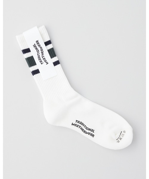 Traditional Weatherwear（トラディショナルウェザーウェア）の「WAVE LOGO LINE SOCKS GTS（ソックス/靴下・メンズ・ホワイト系その他2/ホワイト系その他/ホワイト系その他3/ホワイト系その他4・25-27）」の4枚目の写真