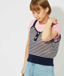 CHILD WOMAN | GAUSSすかしボーダー キャミニット(キャミソール)