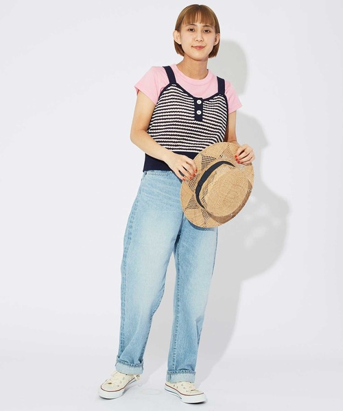 CHILD WOMAN（チャイルドウーマン）の「GAUSSすかしボーダー キャミニット（キャミソール・レディース・レッド/ネイビー・FREE）」の8枚目の写真