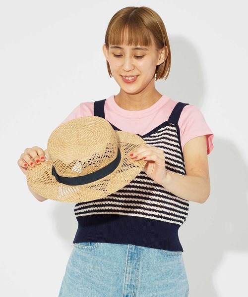 CHILD WOMAN（チャイルドウーマン）の「GAUSSすかしボーダー キャミニット（キャミソール・レディース・レッド/ネイビー・FREE）」の3枚目の写真