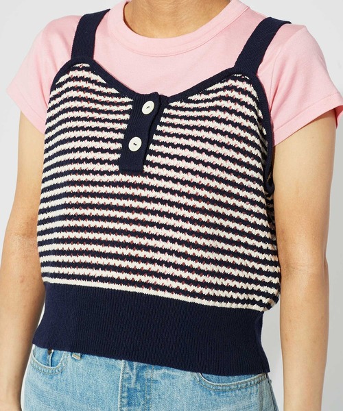 CHILD WOMAN（チャイルドウーマン）の「GAUSSすかしボーダー キャミニット（キャミソール・レディース・レッド/ネイビー・FREE）」の17枚目の写真