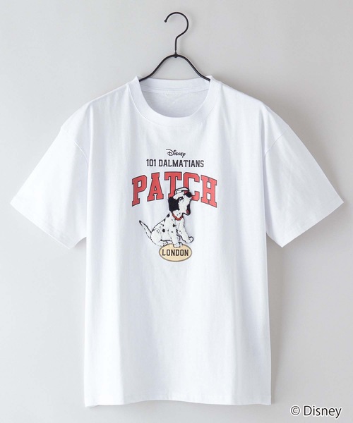 Disney(ディズニー)の「【DISNEY/ディズニー】ミッキー パッチ( 101 匹わんちゃん) Tシャツ ドロップショルダー オーバーサイズ(Tシャツ/カットソー・メンズ・ダークグリーン/ホワイト系その他/ブルー系その他/ホワイト・MEDIUM/SMALL/LARGE/X-LARGE)」の5枚目の写真