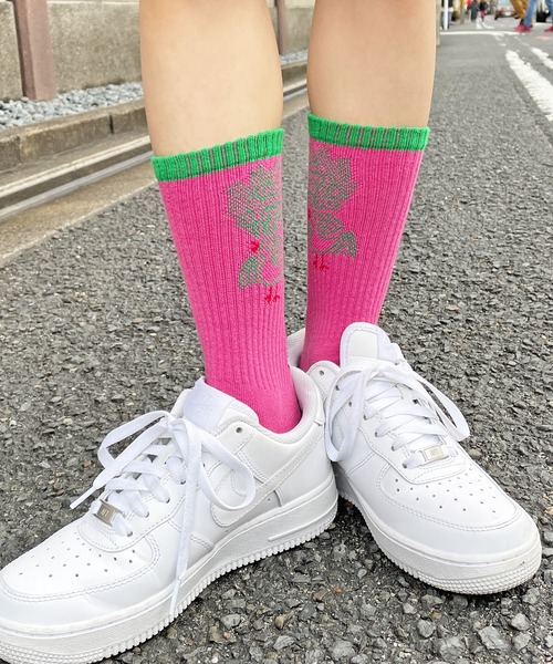 SPINNS(スピンズ)の「麻雀デザイン リブソックス(ソックス/靴下・レディース・ピンク/ホワイト/ブラック・ONESIZE)」の5枚目の写真