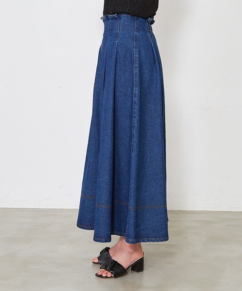 Shelly island（シェリーアイランド）の「フロントZIPデニムフレアスカート（スカート・レディース・ブルー・M）」の14枚目の写真