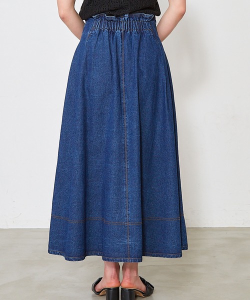 Shelly island（シェリーアイランド）の「フロントZIPデニムフレアスカート（スカート・レディース・ブルー・M）」の15枚目の写真