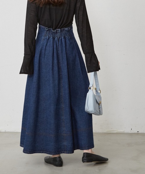 Shelly island（シェリーアイランド）の「フロントZIPデニムフレアスカート（スカート・レディース・ブルー・M）」の5枚目の写真