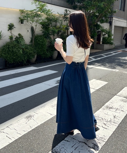 Shelly island（シェリーアイランド）の「フロントZIPデニムフレアスカート（スカート・レディース・ブルー・M）」の22枚目の写真