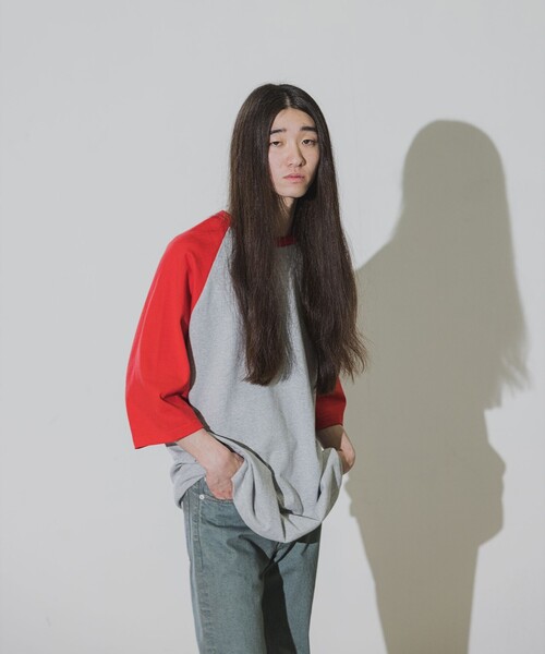 BEAMS(ビームス)の「BEAMS / ルーズフィット ベースボール Tシャツ(Tシャツ/カットソー・メンズ・レッド/ブラック/パープル・S/M/L/XL)」の9枚目の写真