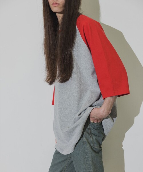 BEAMS(ビームス)の「BEAMS / ルーズフィット ベースボール Tシャツ(Tシャツ/カットソー・メンズ・レッド/ブラック/パープル・S/M/L/XL)」の4枚目の写真