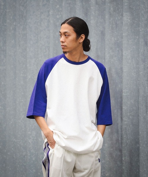 BEAMS(ビームス)の「BEAMS / ルーズフィット ベースボール Tシャツ(Tシャツ/カットソー・メンズ・レッド/ブラック/パープル・S/M/L/XL)」の2枚目の写真