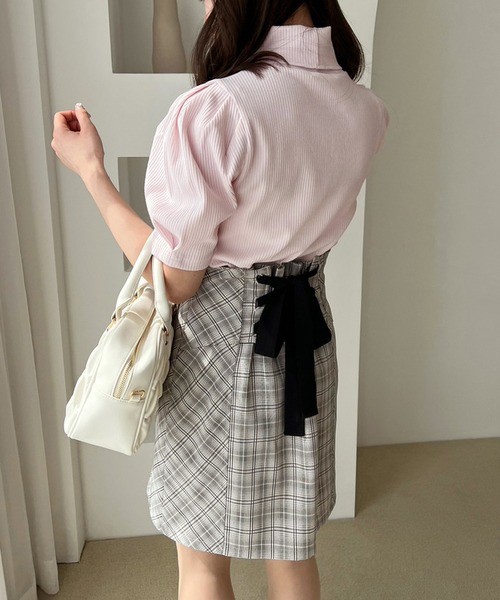 one after another NICE CLAUP（ワンアフターアナザーナイスクラップ）の「ハイネックNC刺繍テレコトップス（Tシャツ/カットソー・レディース・ピンク/ホワイト系その他/ブラック/オフホワイト・FREE）」の19枚目の写真