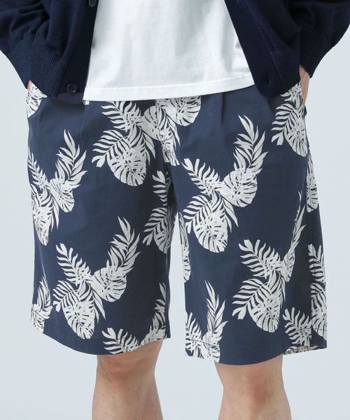 BAYFLOW(ベイフロー)の「アロハパターン2タックショーツ(その他パンツ・メンズ・オフホワイト/ネイビー・MEDIUM/LARGE)」の2枚目の写真