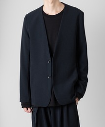 ストレッチ ダブルクロス カラーレスジャケット / PE STRETCH DOUBLE CLOTH COLLARLESS JACKET