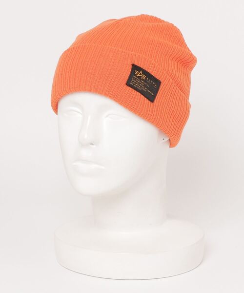 Alpha Industries（アルファインダストリーズ）の「ワッチキャップ / ニット帽（ニットキャップ/ビーニー・メンズ・ブラック/グリーン/ヘザーグレー/オレンジ・FREE）」の4枚目の写真