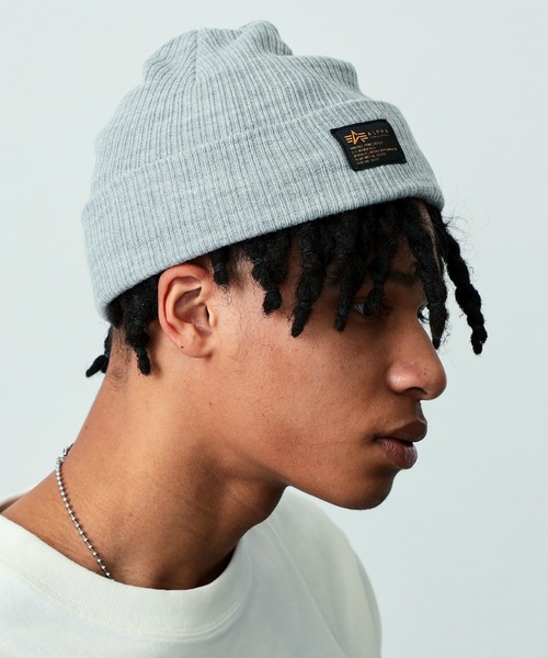 Alpha Industries（アルファインダストリーズ）の「ワッチキャップ / ニット帽（ニットキャップ/ビーニー・メンズ・ブラック/グリーン/ヘザーグレー/オレンジ・FREE）」の9枚目の写真