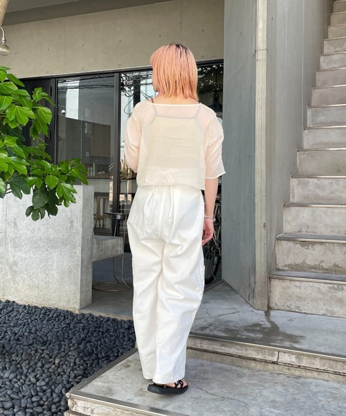 CIAOPANIC(チャオパニック)の「ジャガードシアー2wayリボンカーディガン(カーディガン/ボレロ・レディース・ブラック/イエロー/ブルー/オフホワイト・FREE)」の8枚目の写真