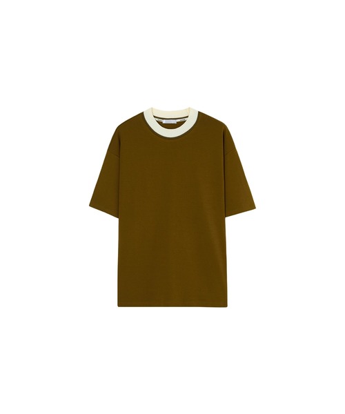 EKCOOKIES(イーケークッキーズ)の「【 EKCOOKIES 】リブニットカラードッキングトップス / Tシャツ(Tシャツ/カットソー・レディース・カーキブラウン/パープル/キナリ・S/M/L)」の6枚目の写真