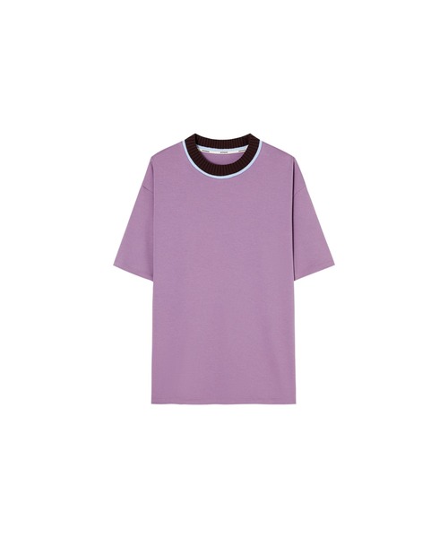 EKCOOKIES(イーケークッキーズ)の「【 EKCOOKIES 】リブニットカラードッキングトップス / Tシャツ(Tシャツ/カットソー・レディース・カーキブラウン/パープル/キナリ・S/M/L)」の15枚目の写真