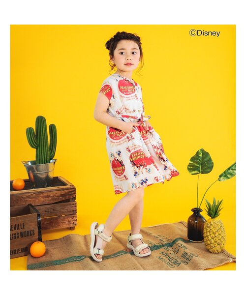 Disney（ディズニー）の「ディズニーキャラクターアロハワンピース（ワンピース・キッズ・ブルー/オフホワイト・90/100/110/120/80/130）」の5枚目の写真