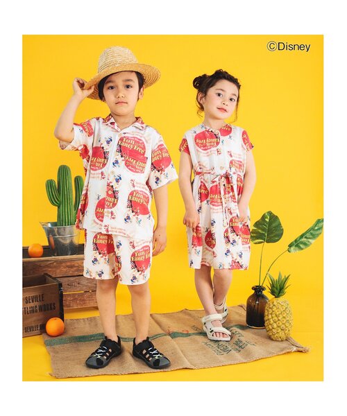 Disney（ディズニー）の「ディズニーキャラクターアロハワンピース（ワンピース・キッズ・ブルー/オフホワイト・90/100/110/120/80/130）」の7枚目の写真