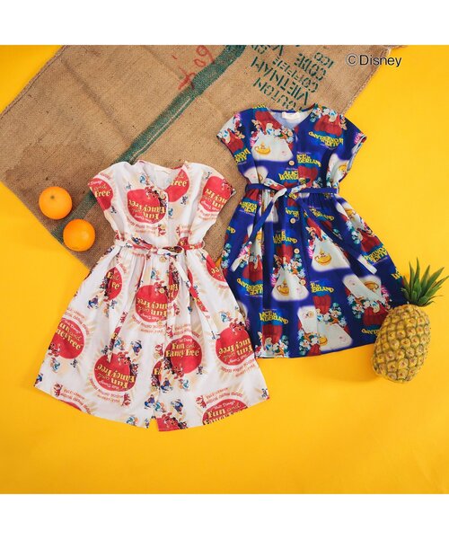Disney（ディズニー）の「ディズニーキャラクターアロハワンピース（ワンピース・キッズ・ブルー/オフホワイト・90/100/110/120/80/130）」の8枚目の写真