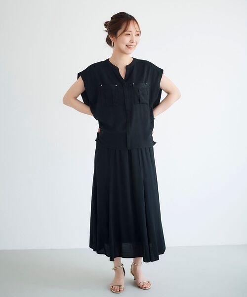 le.coeur blanc(ルクールブラン)の「リネンライクマーメイドスカート(スカート・レディース・ブラック/グリーン/モカ・38)」の16枚目の写真