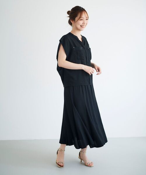 le.coeur blanc(ルクールブラン)の「リネンライクマーメイドスカート(スカート・レディース・ブラック/グリーン/モカ・38)」の17枚目の写真