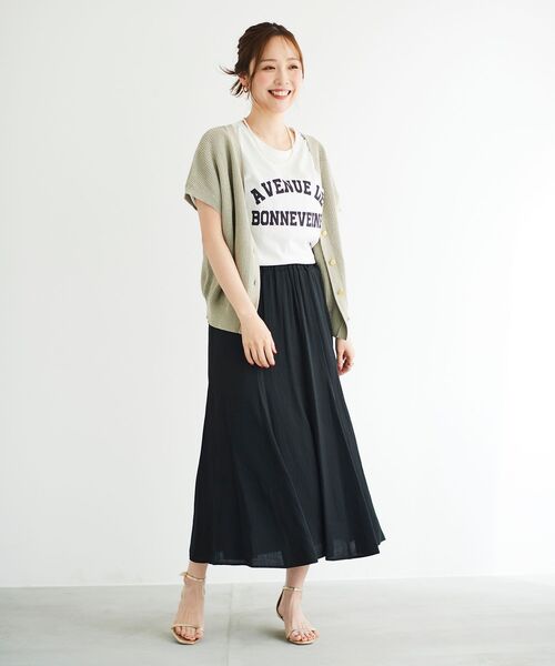 le.coeur blanc(ルクールブラン)の「リネンライクマーメイドスカート(スカート・レディース・ブラック/グリーン/モカ・38)」の18枚目の写真