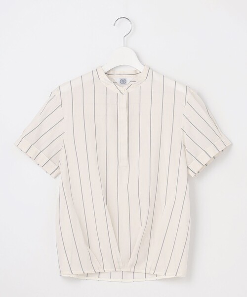 J.PRESS（ジェイプレス）の「【洗える】キュプラローン ストライプ ブラウス（シャツ/ブラウス・レディース・ホワイト系1/ネイビー系1・T13/T15）」の5枚目の写真
