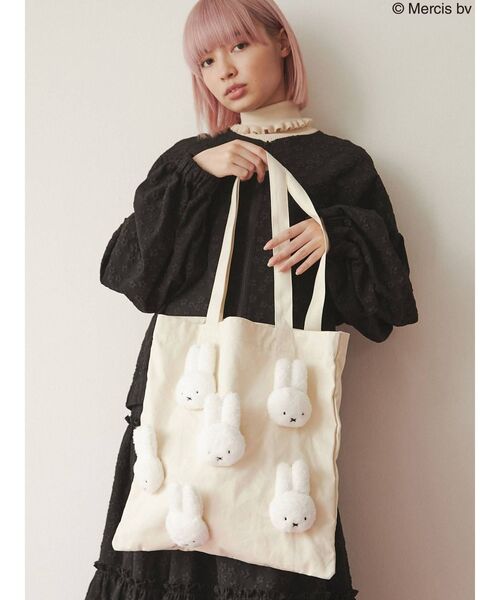 merry jenny（メリージェニー）の「もこもこmiffyトート（トートバッグ・レディース・ブラック/アイボリー・FREE）」の12枚目の写真
