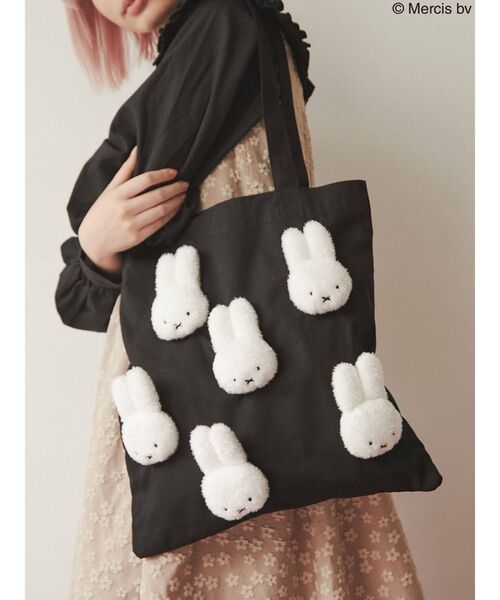 merry jenny（メリージェニー）の「もこもこmiffyトート（トートバッグ・レディース・ブラック/アイボリー・FREE）」の9枚目の写真