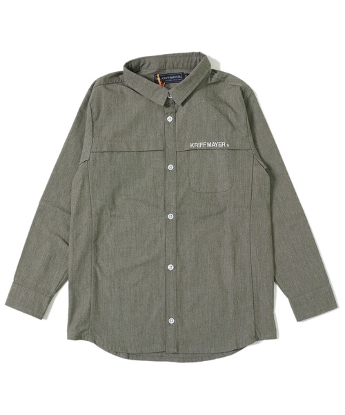 KRIFF MAYER Kid's Collection(クリフメイヤーキッズコレクション)の「微起毛サイド切替シャツ(シャツ/ブラウス・キッズ・オフホワイト/ネイビー/ダークブルー/カーキ・130/150/140/120/170/160)」の3枚目の写真