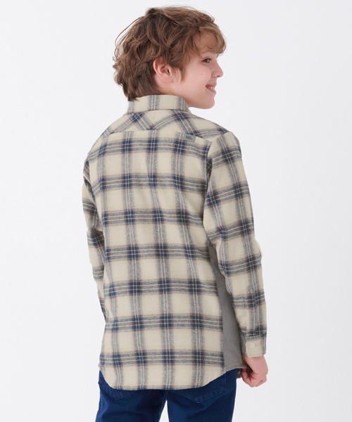 KRIFF MAYER Kid's Collection(クリフメイヤーキッズコレクション)の「微起毛サイド切替シャツ(シャツ/ブラウス・キッズ・オフホワイト/ネイビー/ダークブルー/カーキ・130/150/140/120/170/160)」の7枚目の写真