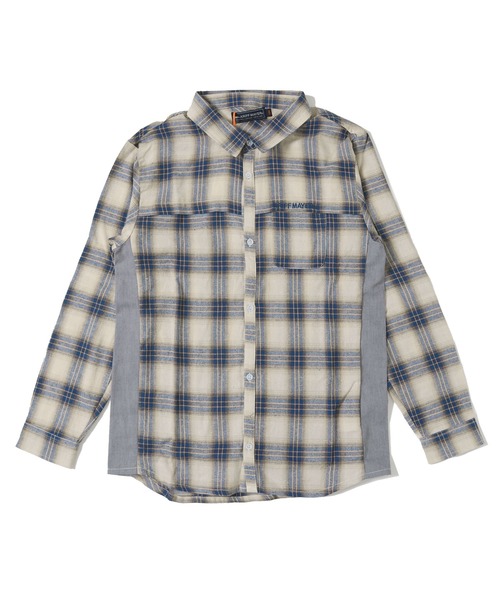 KRIFF MAYER Kid's Collection(クリフメイヤーキッズコレクション)の「微起毛サイド切替シャツ(シャツ/ブラウス・キッズ・オフホワイト/ネイビー/ダークブルー/カーキ・130/150/140/120/170/160)」の13枚目の写真