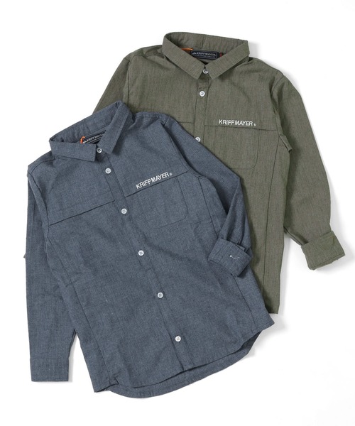 KRIFF MAYER Kid's Collection(クリフメイヤーキッズコレクション)の「微起毛サイド切替シャツ(シャツ/ブラウス・キッズ・オフホワイト/ネイビー/ダークブルー/カーキ・130/150/140/120/170/160)」の11枚目の写真
