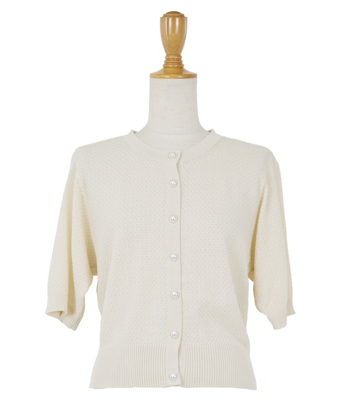 BLUEEAST（ブルーイースト）の「ぽこぽこ編みパールボタンカーディガン（カーディガン/ボレロ・レディース・ピンク/ブラウン/ブラック/アイボリー・MEDIUM）」の12枚目の写真