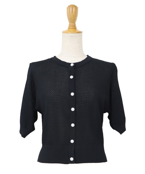 BLUEEAST（ブルーイースト）の「ぽこぽこ編みパールボタンカーディガン（カーディガン/ボレロ・レディース・ピンク/ブラウン/ブラック/アイボリー・MEDIUM）」の11枚目の写真