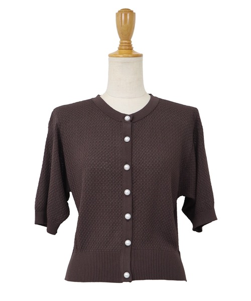 BLUEEAST（ブルーイースト）の「ぽこぽこ編みパールボタンカーディガン（カーディガン/ボレロ・レディース・ピンク/ブラウン/ブラック/アイボリー・MEDIUM）」の10枚目の写真