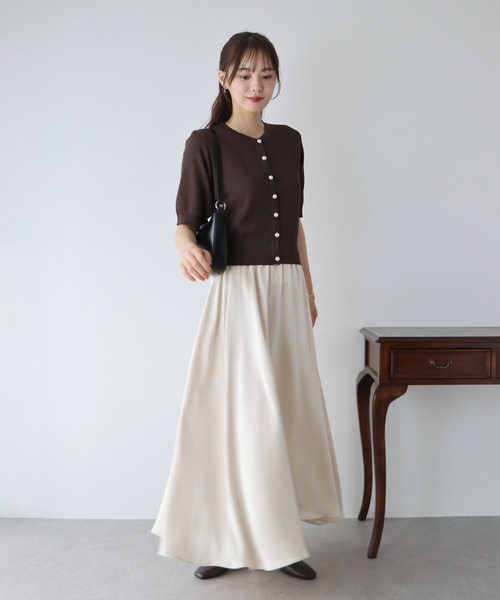 BLUEEAST（ブルーイースト）の「ぽこぽこ編みパールボタンカーディガン（カーディガン/ボレロ・レディース・ピンク/ブラウン/ブラック/アイボリー・MEDIUM）」の18枚目の写真