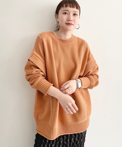 LOWRYS FARM（ローリーズファーム）の「２ＷＡＹハンドＳライクプルオーバーＬＳ　967412（Tシャツ/カットソー・レディース・ブラック/ベージュ/レッド/オレンジ/グリーン/アイボリー/ブルー・SHORT/TALL）」の7枚目の写真