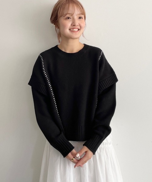 LOWRYS FARM（ローリーズファーム）の「２ＷＡＹハンドＳライクプルオーバーＬＳ　967412（Tシャツ/カットソー・レディース・ブラック/ベージュ/レッド/オレンジ/グリーン/アイボリー/ブルー・SHORT/TALL）」の14枚目の写真